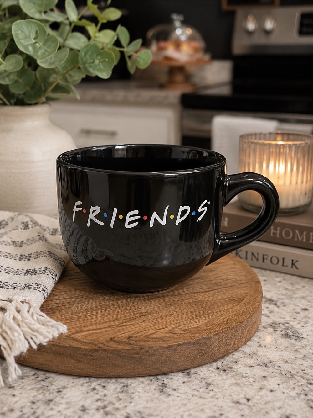 Friends TV Show Black Oversized Coffee Mug Cup Warner Bros Style